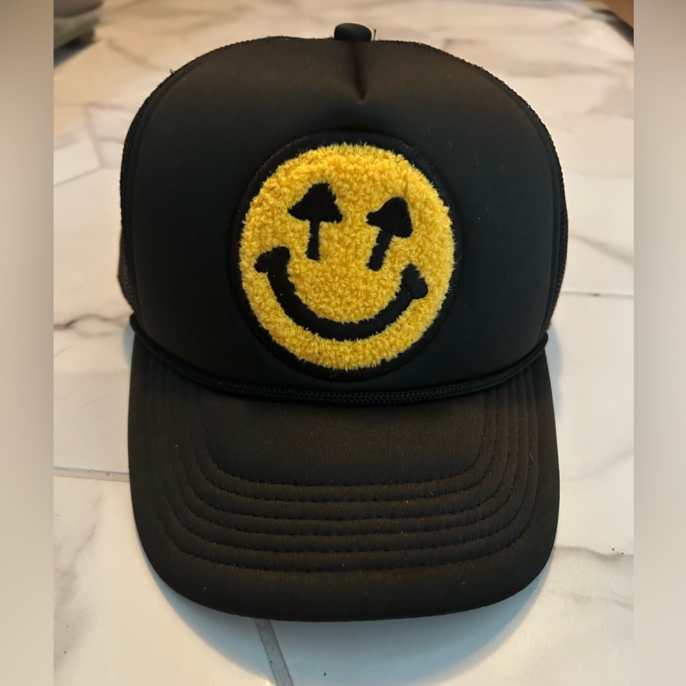 Mushroom Smiley Face Trucker Hat